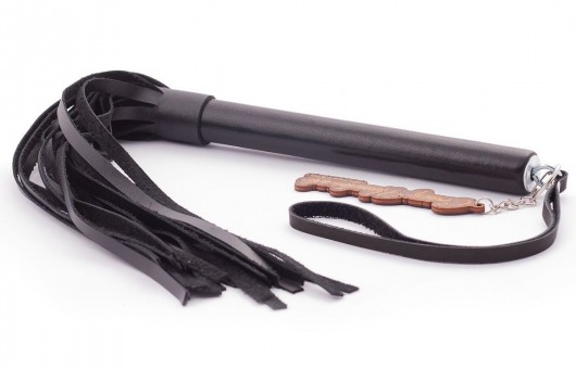 Черная кожаная плеть  Индиго  - 50 см. - Crazy Handmade - купить с доставкой в Кирове