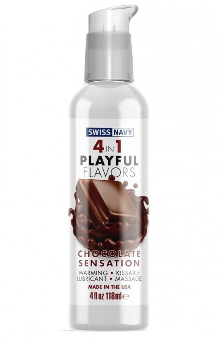 Массажный гель 4-в-1 Chocolate Sensation с ароматом шоколада - 118 мл. - Swiss navy - купить с доставкой в Кирове