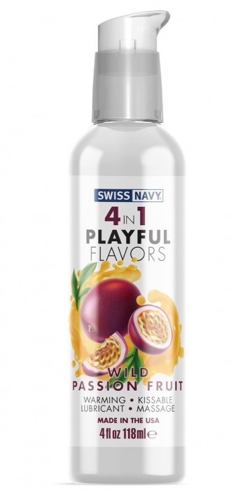 Массажный гель 4-в-1 Wild Passion Fruit с ароматом маракуйи - 118 мл. - Swiss navy - купить с доставкой в Кирове