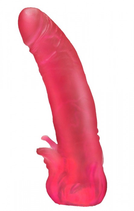Розовая насадка для страпона с клиторальными лепестками - 18,5 см. - LOVETOY (А-Полимер) - купить с доставкой в Кирове