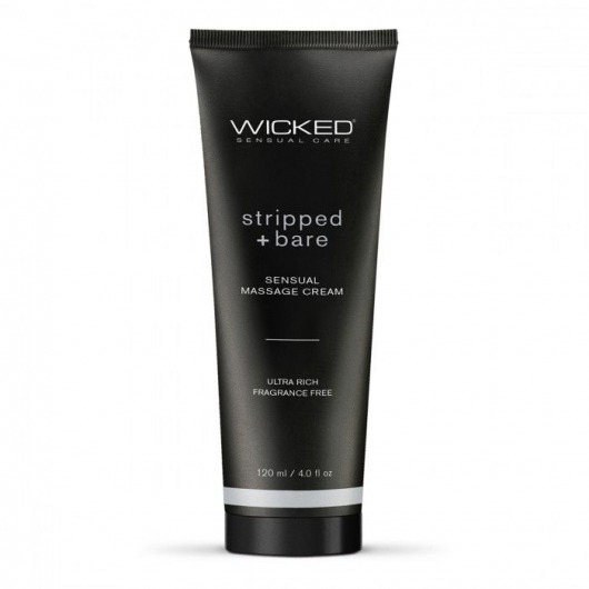 Массажный легкий крем WICKED Stripped plus Bare - 120 мл. - Wicked - купить с доставкой в Кирове