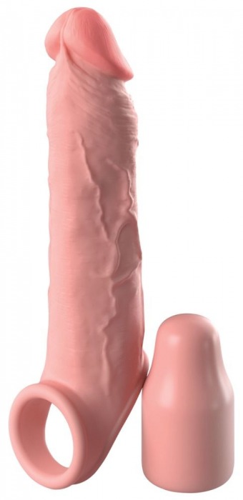 Телесная насадка-удлинитель 2 Inch Silicone X-tension with Strap - 20,3 см. - Pipedream - в Кирове купить с доставкой