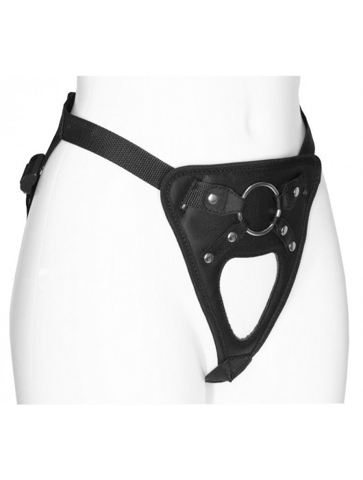 Черный универсальный пояс с фиксацией насадок кольцом - LOVETOY (А-Полимер) - купить с доставкой в Кирове