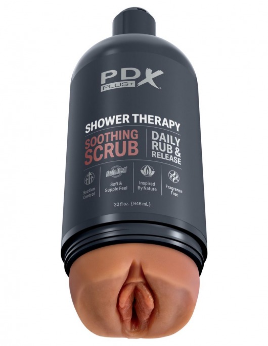 Мастурбатор-вагина цвета карамели Shower Therapy Soothing Scrub - Pipedream - в Кирове купить с доставкой