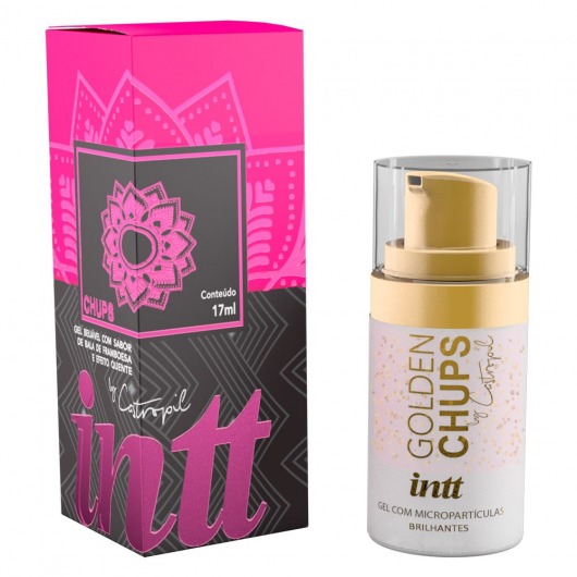 Возбуждающий гель Golden Chups с малиновым ароматом - 17 мл. - INTT - купить с доставкой в Кирове
