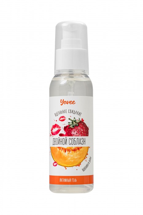 Съедобная гель-смазка Yovee «Двойной соблазн» с Д-пантенолом и вкусом клубники и дыни - 100 мл. - ToyFa - купить с доставкой в Кирове