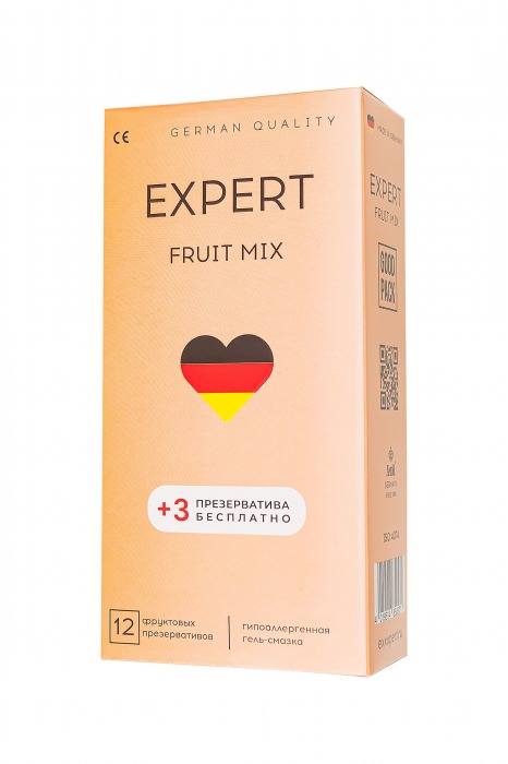 Ароматизированные презервативы EXPERT Fruit Mix - 12 шт.(+3 в подарок) - Expert - купить с доставкой в Кирове