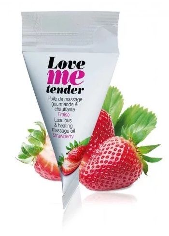 Съедобное согревающее массажное масло Love Me Tender Strawberry с ароматом клубники - 10 мл. - Love to Love - купить с доставкой в Кирове