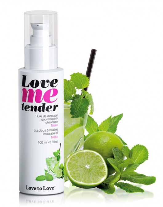 Съедобное согревающее массажное масло Love Me Tender Mojito с ароматом мохито - 100 мл. - Love to Love - купить с доставкой в Кирове