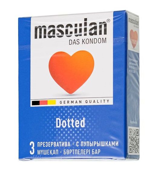 Презервативы с пупырышками Masculan Dotted - 3 шт. - Masculan - купить с доставкой в Кирове