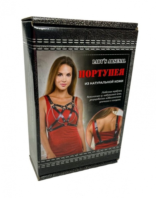 Портупея из натуральной кожи с цепочками - БДСМ Арсенал - купить с доставкой в Кирове