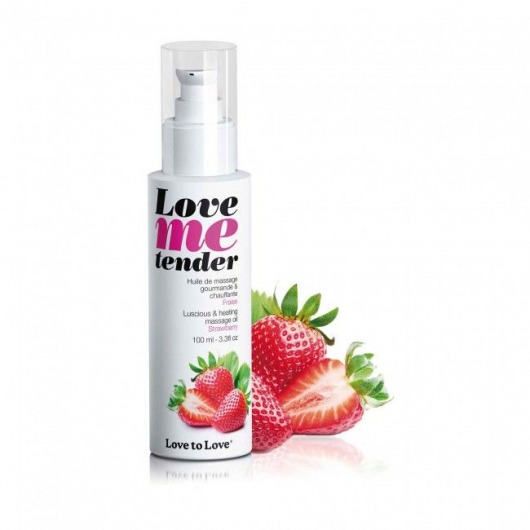 Съедобное согревающее массажное масло Love Me Tender Strawberry с ароматом клубники - 100 мл. - Love to Love - купить с доставкой в Кирове