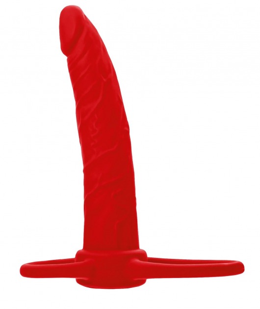 Красная насадка на пенис для двойного проникновения Black Red - 16,5 см. - ToyFa - купить с доставкой в Кирове