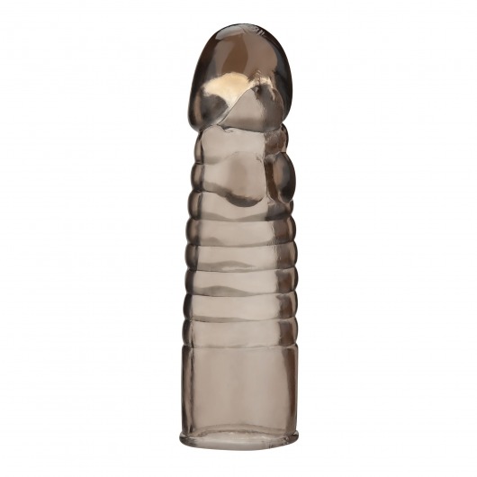 Дымчатая насадка-удлинитель Ribbed Realistic Penis Enhancing Sleeve Extension - 15,2 см. - BlueLine - в Кирове купить с доставкой