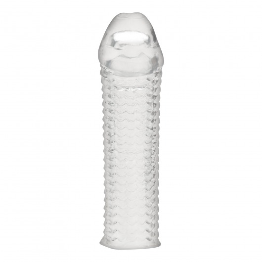 Текстурированная насадка на пенис Clear Textured Penis Enhancing Sleeve Extension - 16,5 см. - BlueLine - в Кирове купить с доставкой