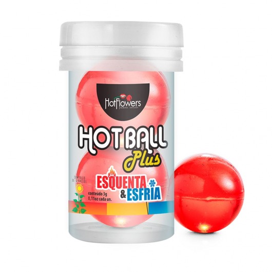 Лубрикант на масляной основе Hot Ball Plus с охлаждающе-разогревающим эффектом (2 шарика по 3 гр.) - HotFlowers - купить с доставкой в Кирове