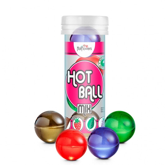 Ароматизированный лубрикант Hot Ball Mix на масляной основе (4 шарика по 3 гр.) - HotFlowers - купить с доставкой в Кирове
