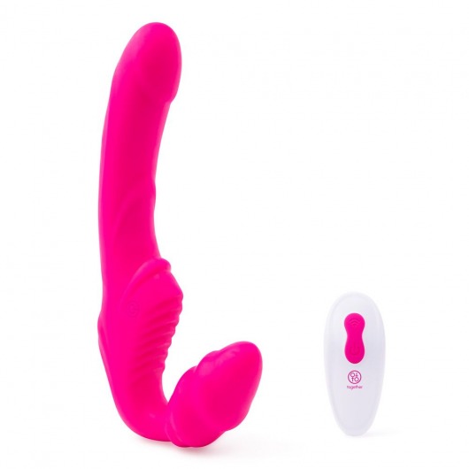 Розовый безремневой страпон на радиоуправлении Strapless Together - 22 см. - Together Toy - купить с доставкой в Кирове