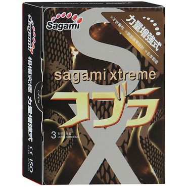 Суженные к основанию презервативы Sagami Xtreme COBRA - 3 шт. - Sagami - купить с доставкой в Кирове