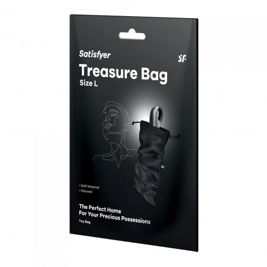 Черный мешочек для хранения игрушек Treasure Bag L - Satisfyer - купить с доставкой в Кирове