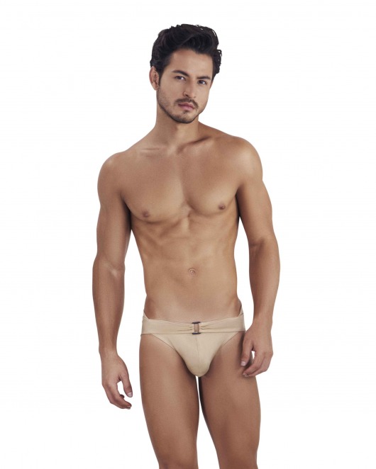 Золотистые мужские трусы-брифы с поясом Flashing Brief - Clever Masculine Underwear купить с доставкой