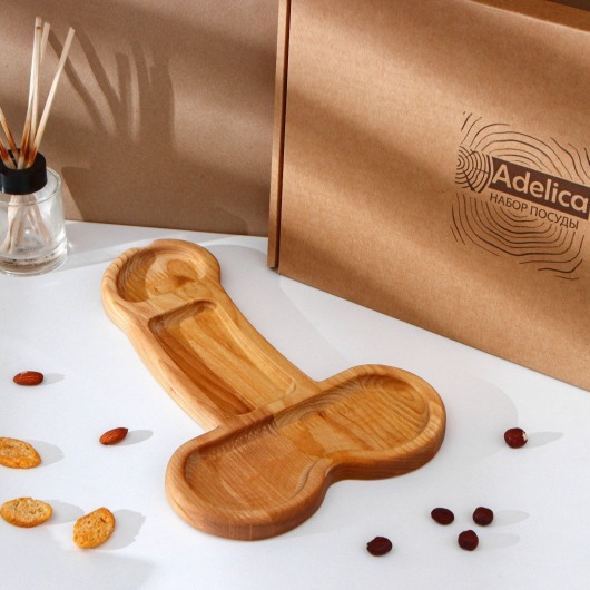 Деревянное блюдо для подачи в форме члена (32,5 х 20 х 1,7 см) - Сима-Ленд - купить с доставкой в Кирове