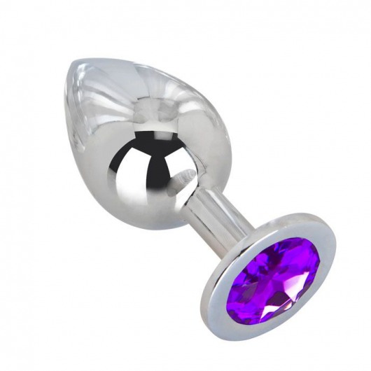 Большой плаг из стали с фиолетовым кристаллом Violet Dream - 9,5 см. - Erotic Fantasy - купить с доставкой в Кирове