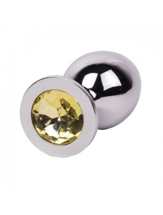 Большой стальной плаг с желтым кристаллом Sweet Lemon - 9,5 см. - Erotic Fantasy - купить с доставкой в Кирове