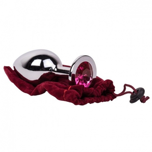 Большой стальной плаг с розовым кристаллом Pink Bubble Gum - 9,5 см. - Erotic Fantasy - купить с доставкой в Кирове