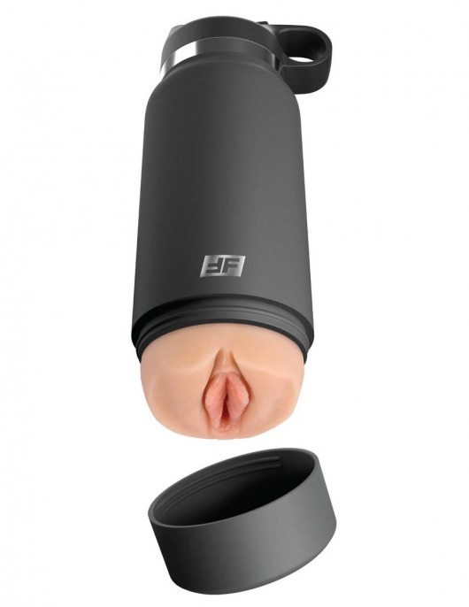 Серый мастурбатор в виде бутылки F*ck Flask - Pipedream - в Кирове купить с доставкой