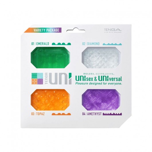 Набор из 4 мастурбаторов-стимуляторов Tenga Uni Variety Pack - Tenga - в Кирове купить с доставкой