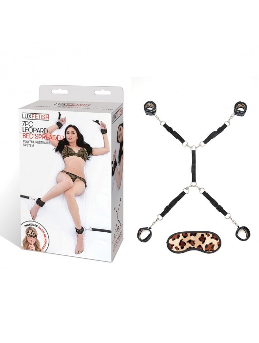 Леопардовая фиксация на матрас для рук и ног Classic Bedspreader - Lux Fetish - купить с доставкой в Кирове