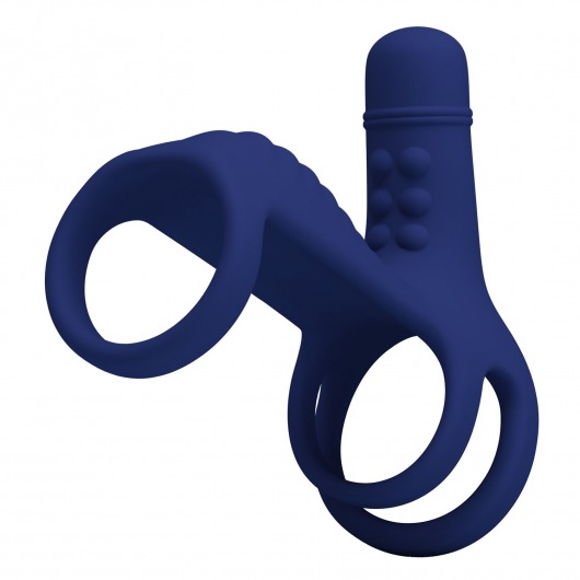 Синяя вибронасадка на пенис Vibrating Penis Sling - Baile - в Кирове купить с доставкой