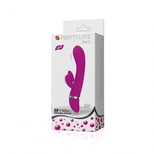 Вибратор Pretty Love Bert с клиторальным отростком - 18,8 см. - Baile