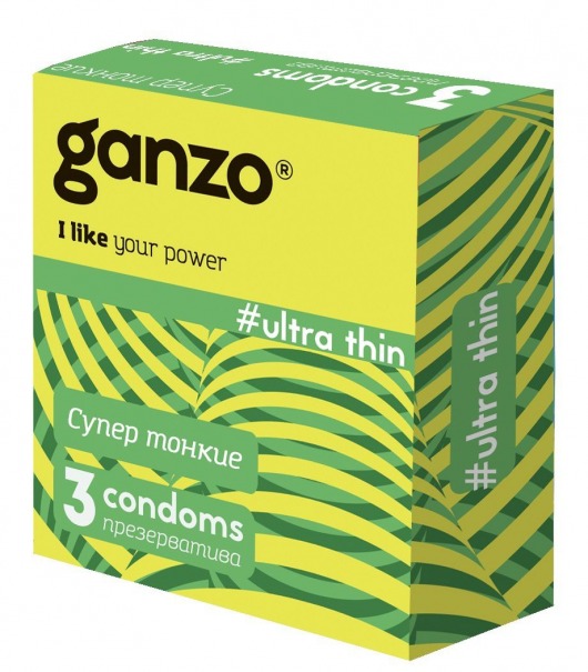 Ультратонкие презервативы Ganzo Ultra thin - 3 шт. - Ganzo - купить с доставкой в Кирове