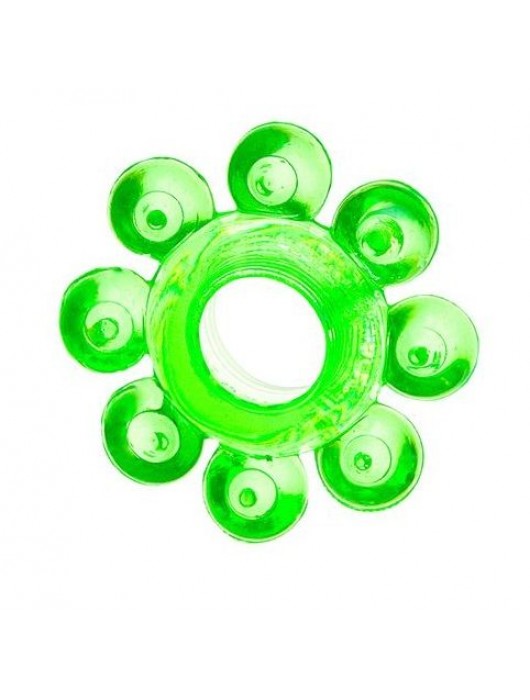 Зеленое эрекционное кольцо-цветок - Toyfa Basic - в Кирове купить с доставкой