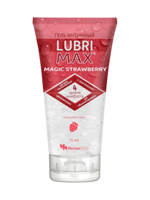 Интимный гель-смазка на водной основе Lubrimax Magic Strawberry - 75 мл. - ИнтелБИО - купить с доставкой в Кирове