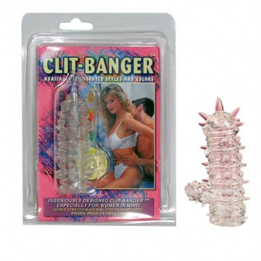 Прозрачная насадка с шипами и клиторальной шишечкой CLIT-BANGER SLEEVE IN CLEAR - Tonga - в Кирове купить с доставкой