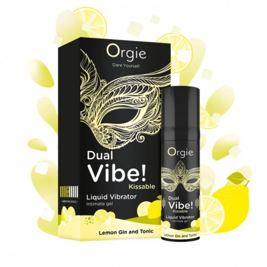 Съедобный жидкий вибратор Dual Vibe! со вкусом лимонного джина с тоником - 15 мл. - ORGIE - купить с доставкой в Кирове