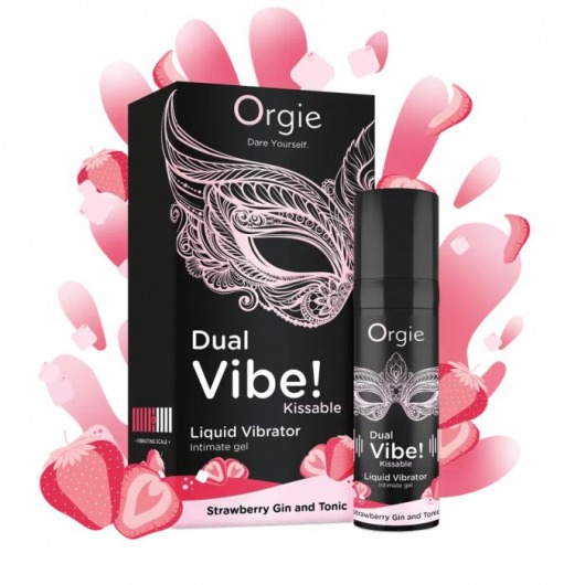Съедобный жидкий вибратор Dual Vibe! со вкусом клубничного джина с тоником - 15 мл. - ORGIE - купить с доставкой в Кирове