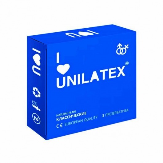 Классические презервативы Unilatex Natural Plain - 3 шт. - Unilatex - купить с доставкой в Кирове