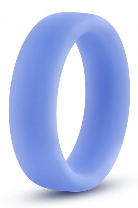 Голубое люминесцентное кольцо Silicone Glo Cock Ring - Blush Novelties - в Кирове купить с доставкой