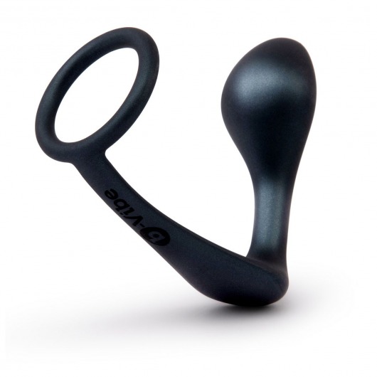 Черное эрекционное кольцо со стимулятором простаты Ringer Cock Ring   Plug - b-Vibe - в Кирове купить с доставкой