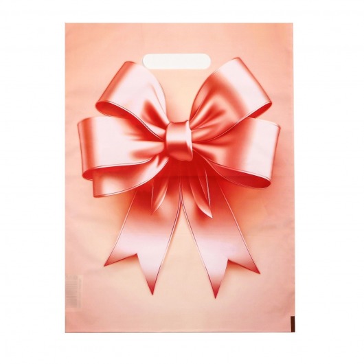 Пакет с принтом в виде банта с вырубной ручкой (30х40 см) - Сима-Ленд - купить с доставкой в Кирове