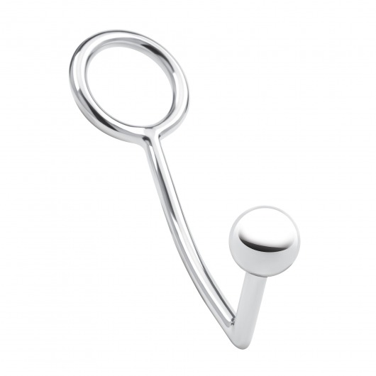 Кольцо на пенис с анальным стимулятором Stainless Steel Anal Hook   Cock Ring - BlueLine - в Кирове купить с доставкой