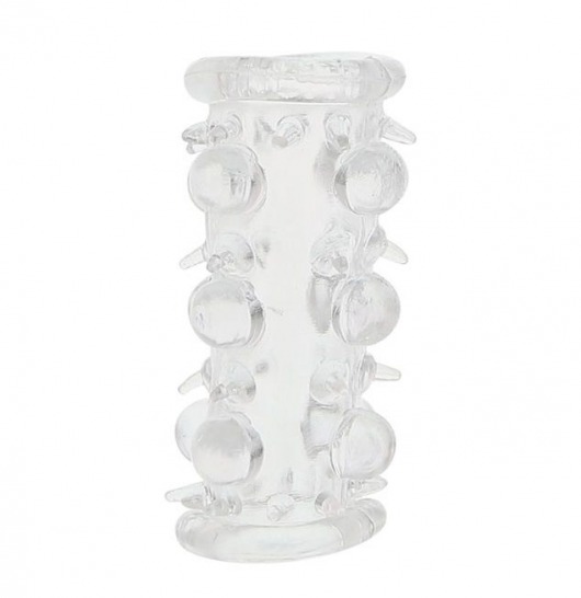 Прозрачная насадка на пенис с шипами и бугорками JELLY JOY LUST CLUSTER CLEAR - Dream Toys - в Кирове купить с доставкой