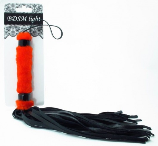 Нежная плеть с красным мехом BDSM Light - 43 см. - БДСМ Арсенал - купить с доставкой в Кирове
