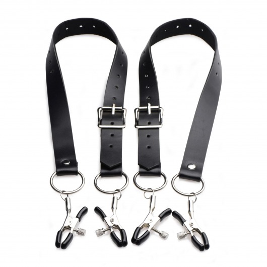 Ремни с зажимами для половых губ Spread Labia Spreader Straps with Clamps - XR Brands - купить с доставкой в Кирове