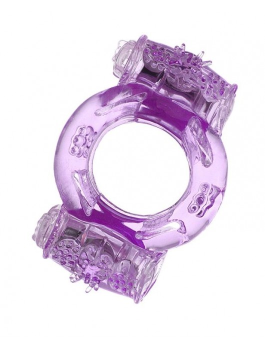 Фиолетовое виброкольцо с двумя вибропульками - Toyfa Basic - в Кирове купить с доставкой