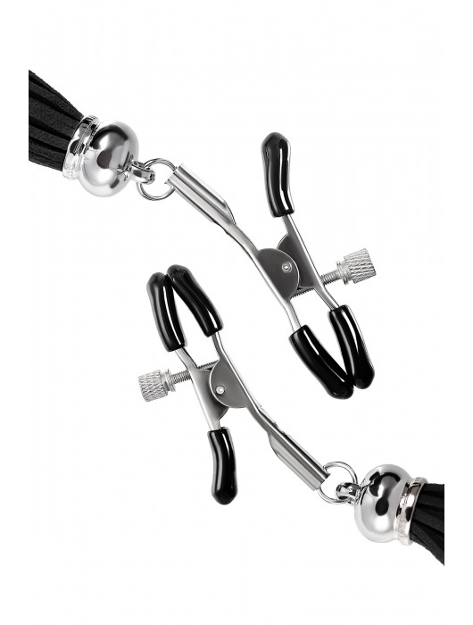 Зажимы на соски «Прищепки» с черными кисточками из замши - Pecado - купить с доставкой в Кирове